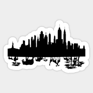 NYC Safari Skyline Silhouette Sticker